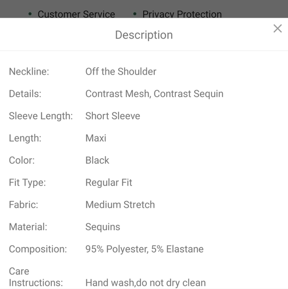 Black off the shoulder Contrast Mesh and Contrast Sequined Mermaid Maxi… - Picture 8 of 11